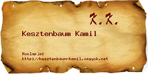 Kesztenbaum Kamil névjegykártya